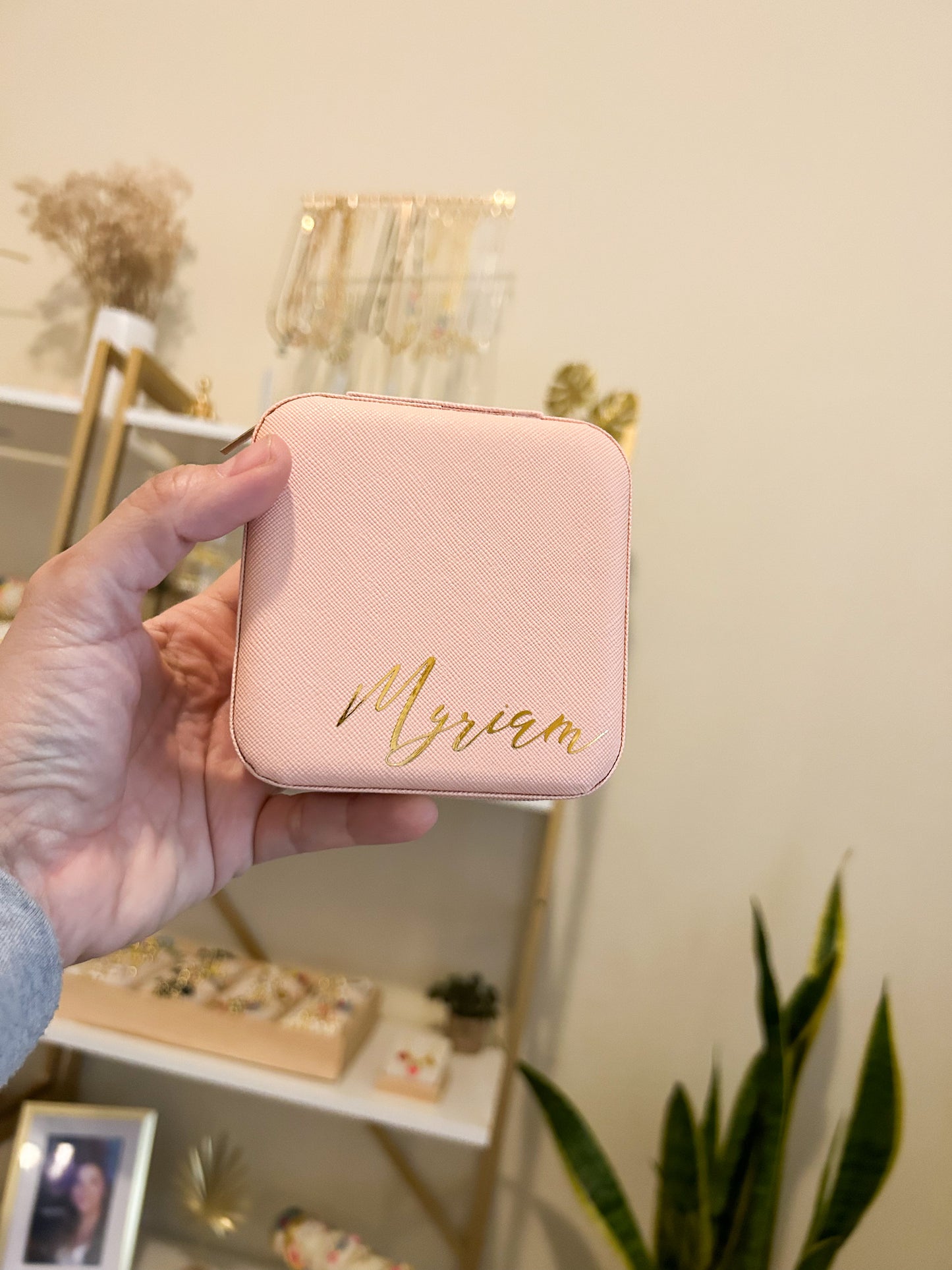 Personalized Jewelry Travel Box – Custom Name Gift for Her