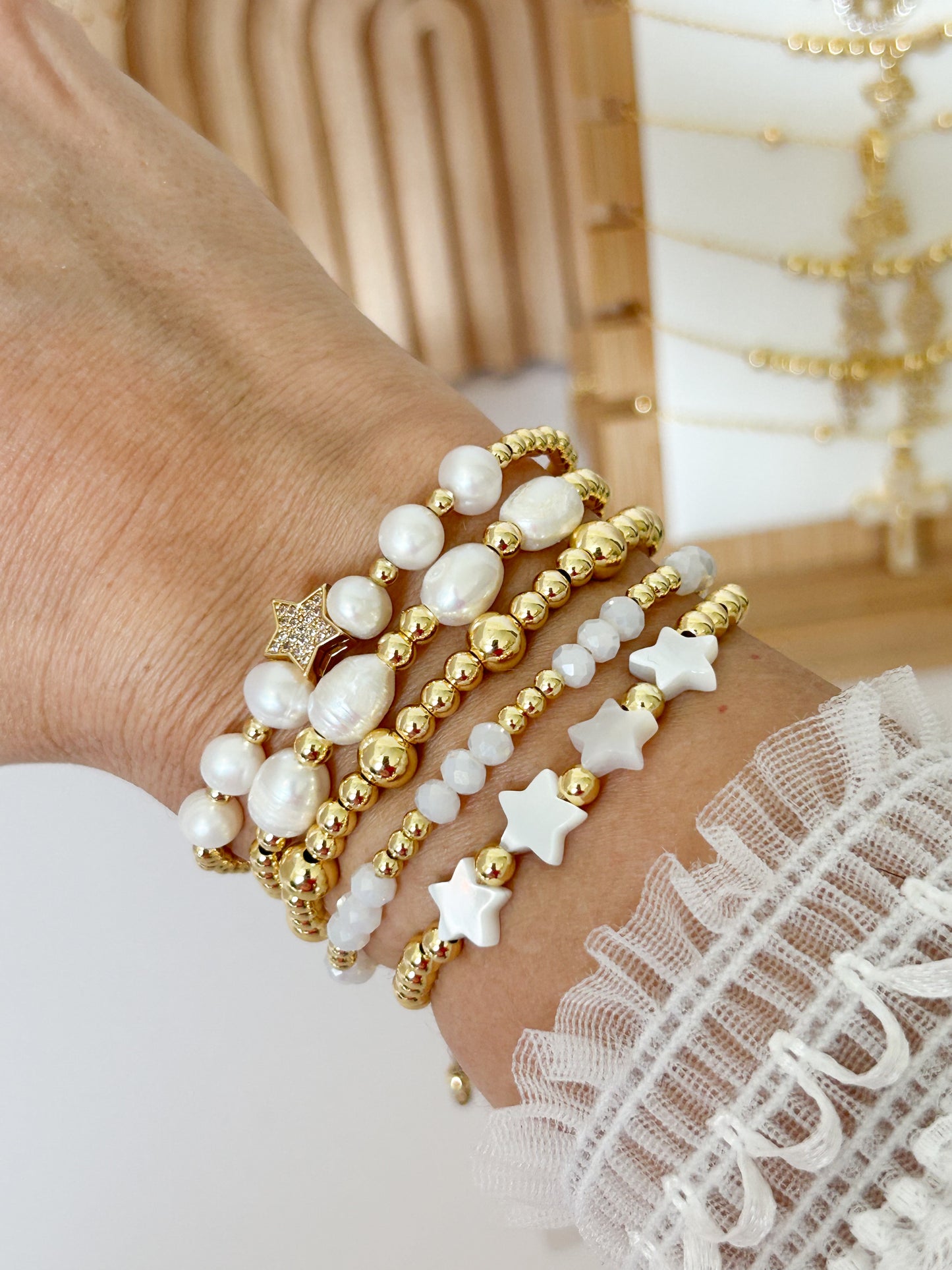 Pearl Star Bracelet Stack – Everyday Gift