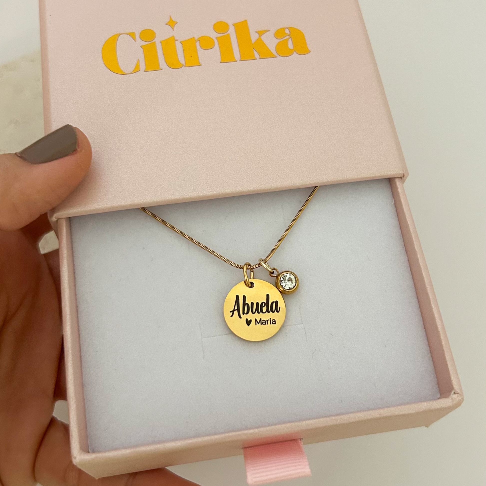 personalized grandma necklace custom name engraved disc jewelry gift