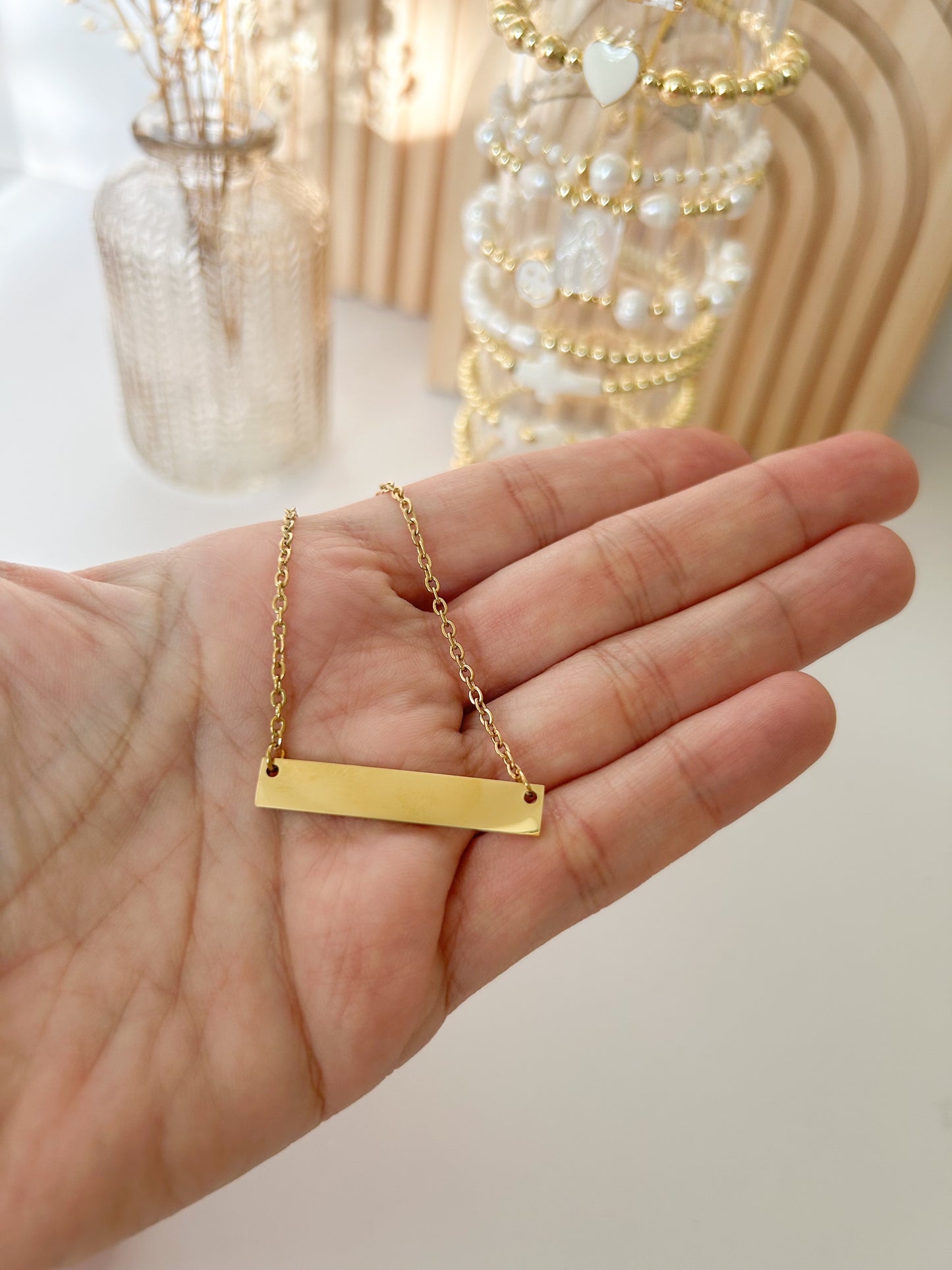 Personalized Necklace Gift Set with Mini Jewelry Travel Case – Custom Name Gift for Her