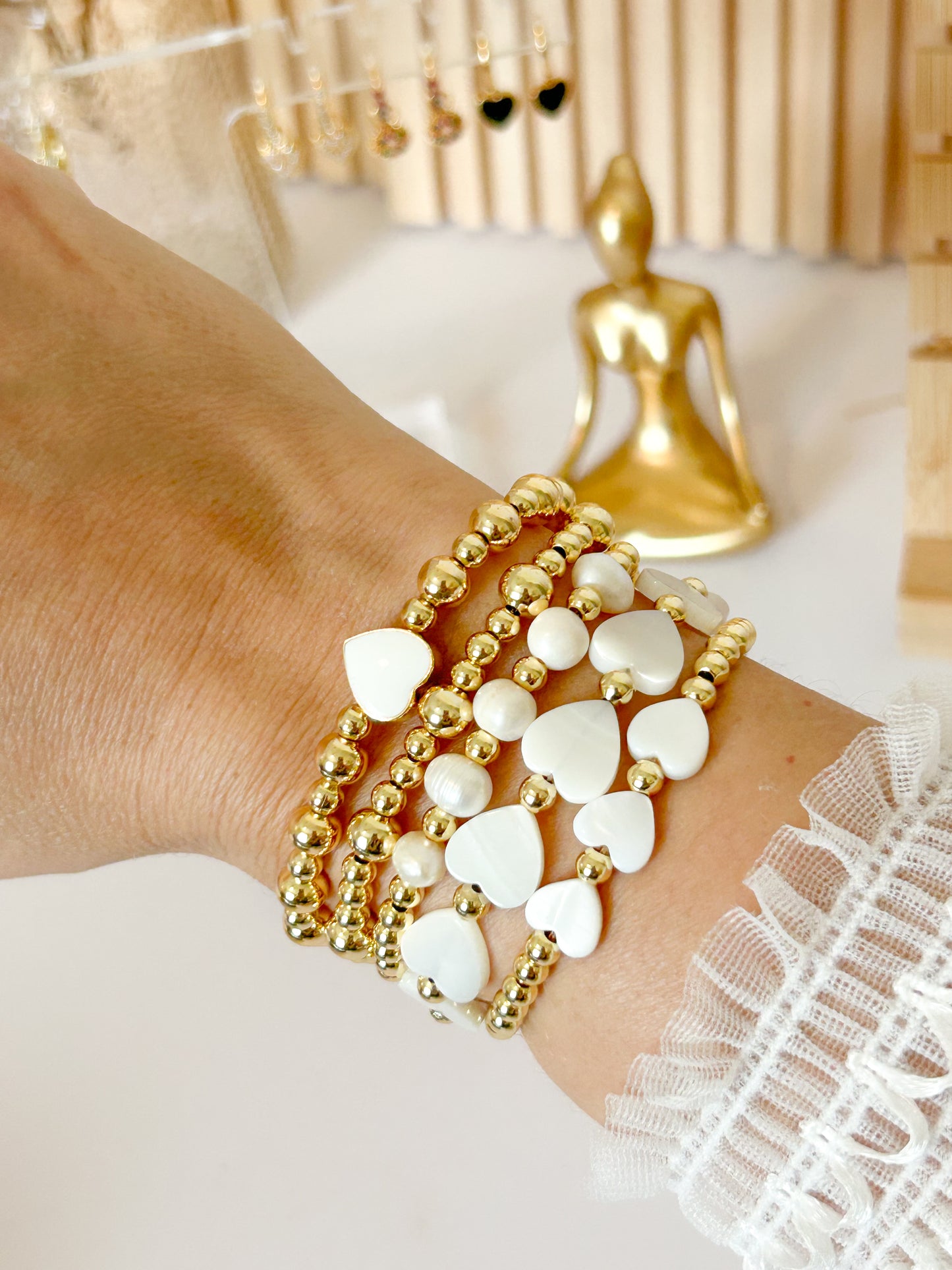 Sofia Bracelet Stack – Gold Beaded Everyday Jewelry Gift