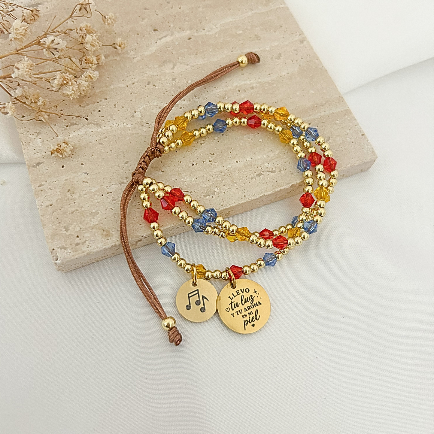 Tricolor Beaded Bracelet — Dainty Gift for Her