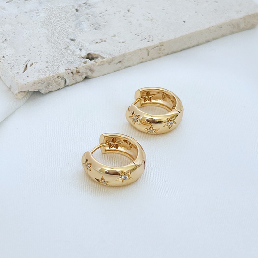 classic gold huggie earrings smooth polished small hoop design
