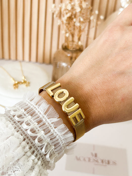 Isabella Love Cuff Bracelet – Gold Statement Love Jewelry Gift