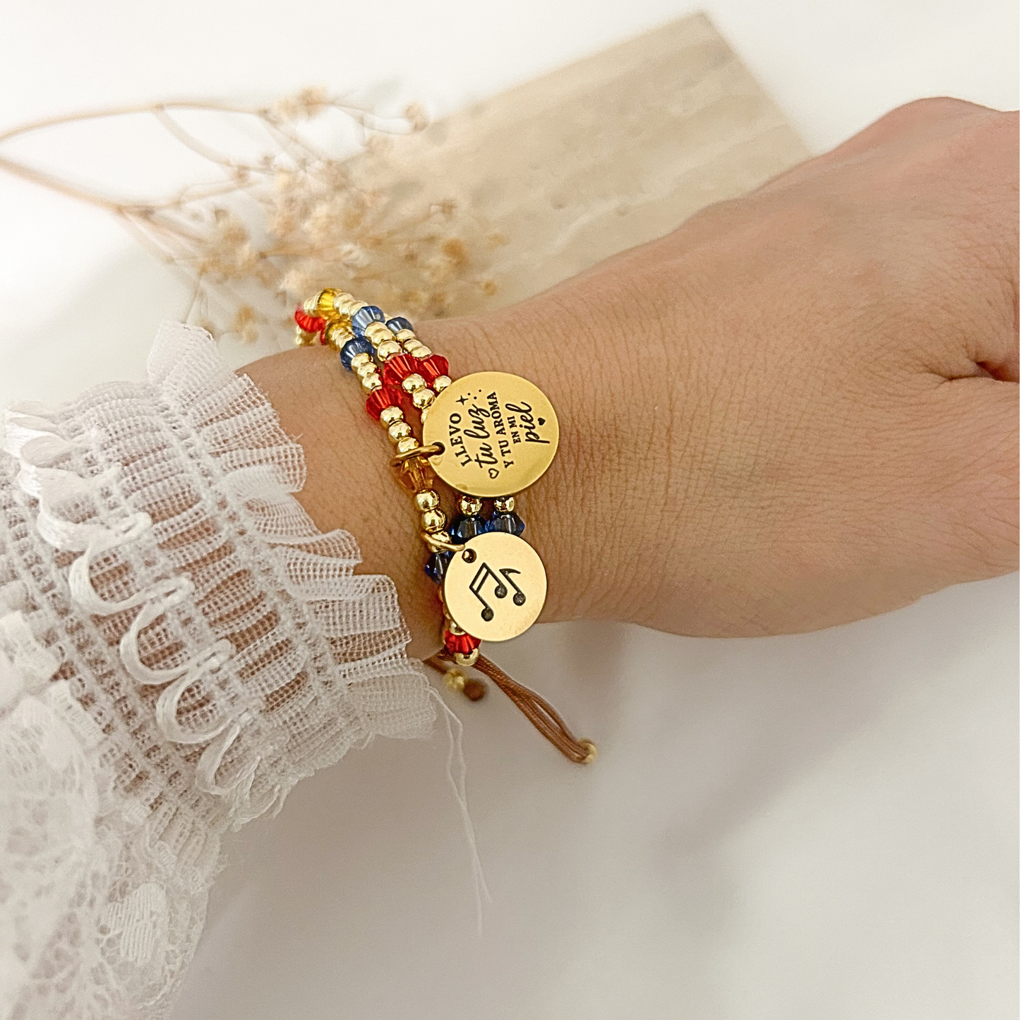 Tricolor Beaded Bracelet — Dainty Gift for Her