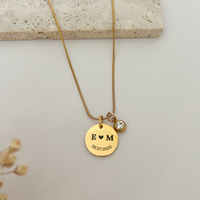 Initial Necklace – Personalized Gold Disc Gift