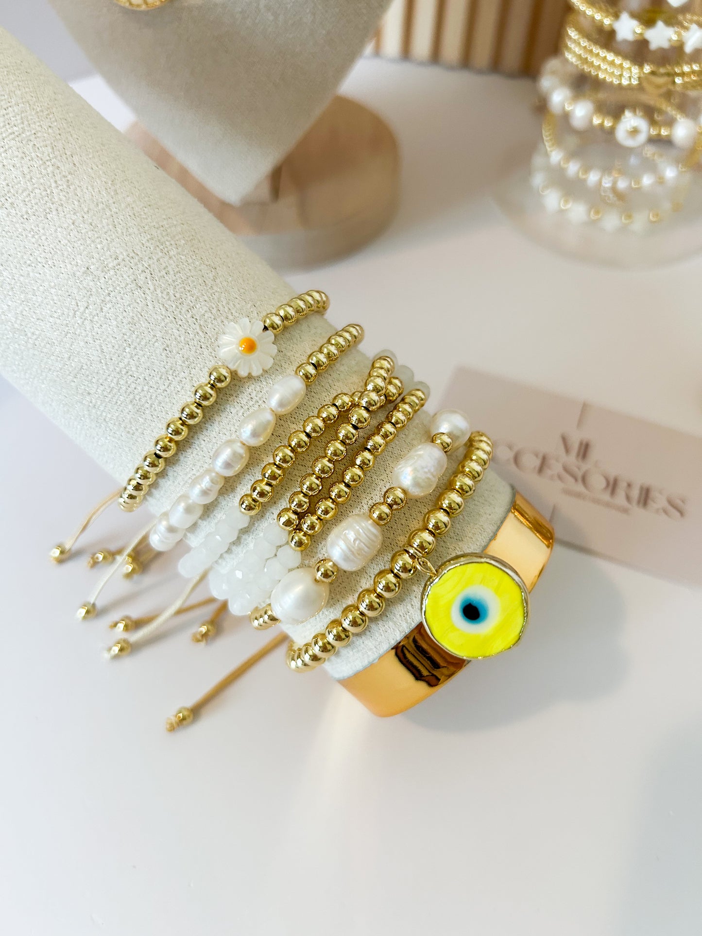 Sunny Bloom Evil Eye Bracelet Stack – Everyday Protection Gift