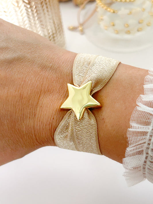 Stella Gold Star Elastic Bracelet – Statement Star Everyday Jewelry Gift