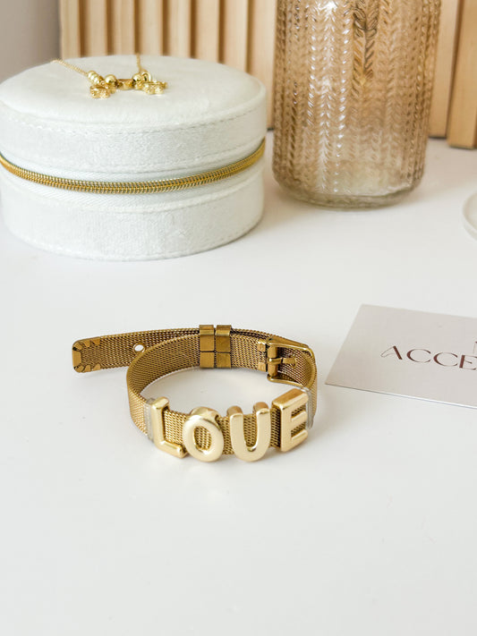 Isabella Love Cuff Bracelet – Gold Statement Love Jewelry Gift