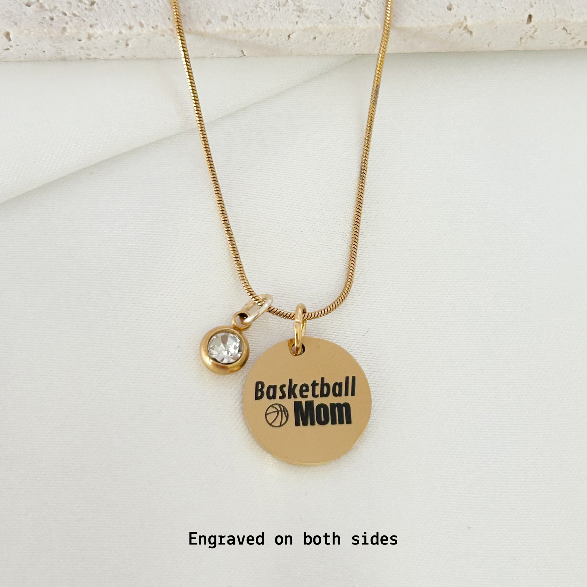 basketball mom necklace personalized mom gift gold engraved