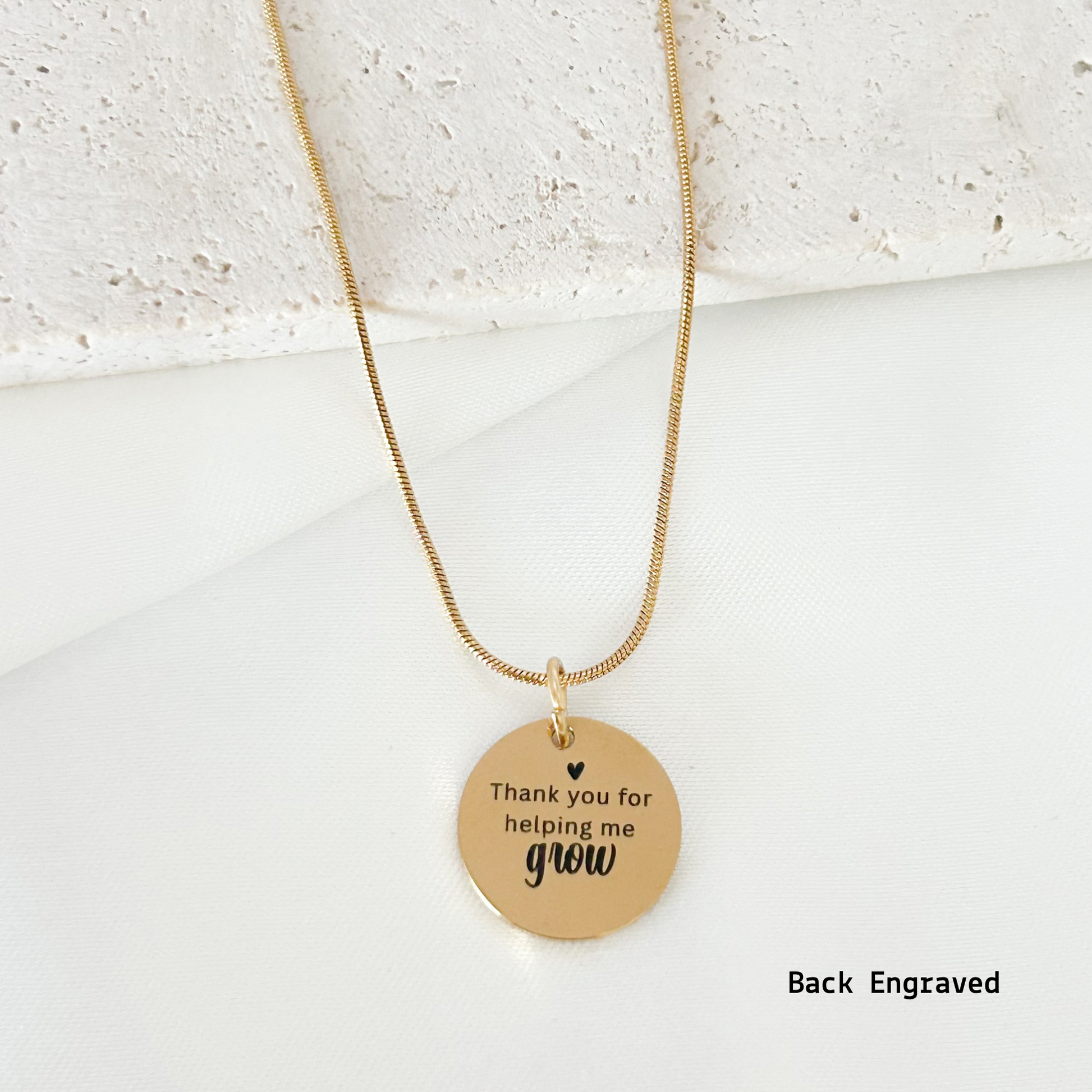 double sided engraved necklace personalized teacher gift custom message