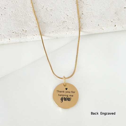 double sided engraved necklace personalized teacher gift custom message
