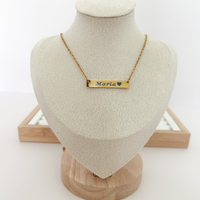 Personalized Gold Bar Necklace – Custom Name Jewelry
