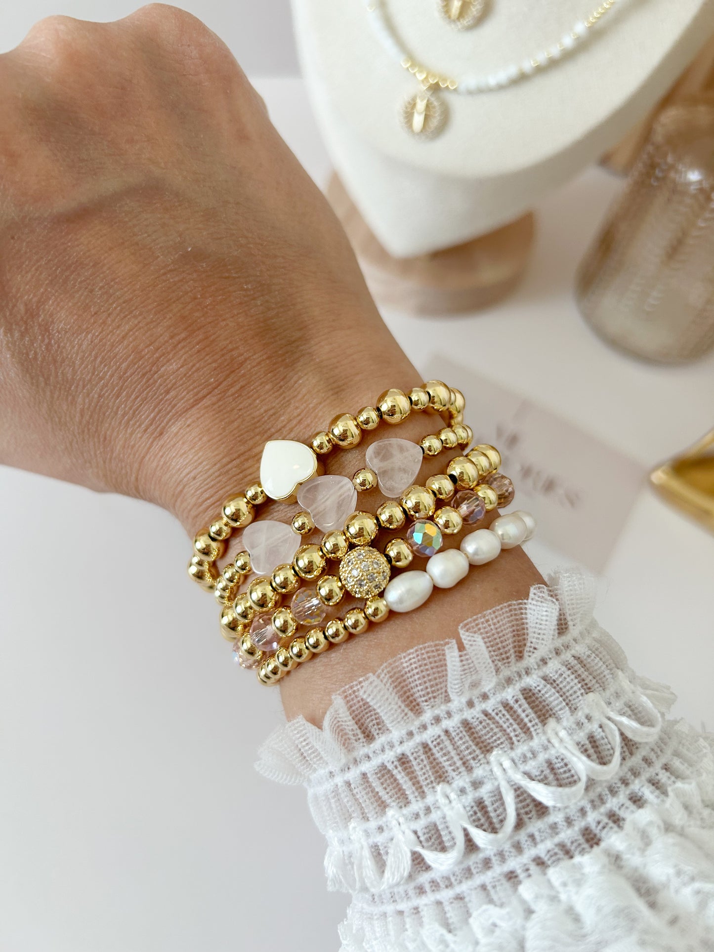 Rose Heart Bracelet Stack – Everyday Gift