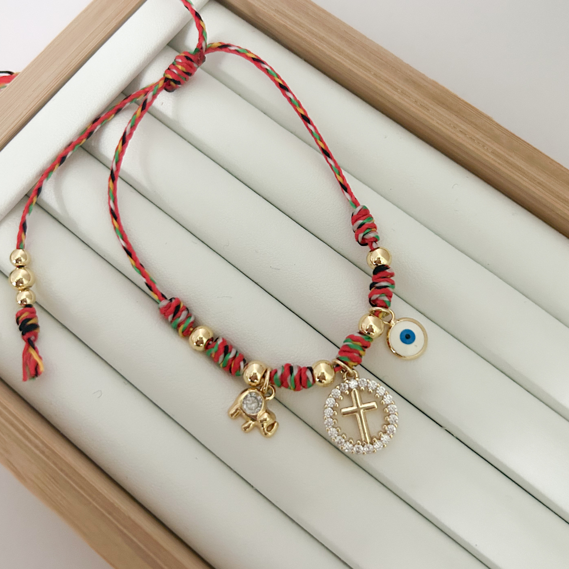 red beaded evil eye bracelet, lucky protection bracelet for women, gold charm bracelet aesthetic, spiritual jewelry bracelet, trendy red string bracelet
