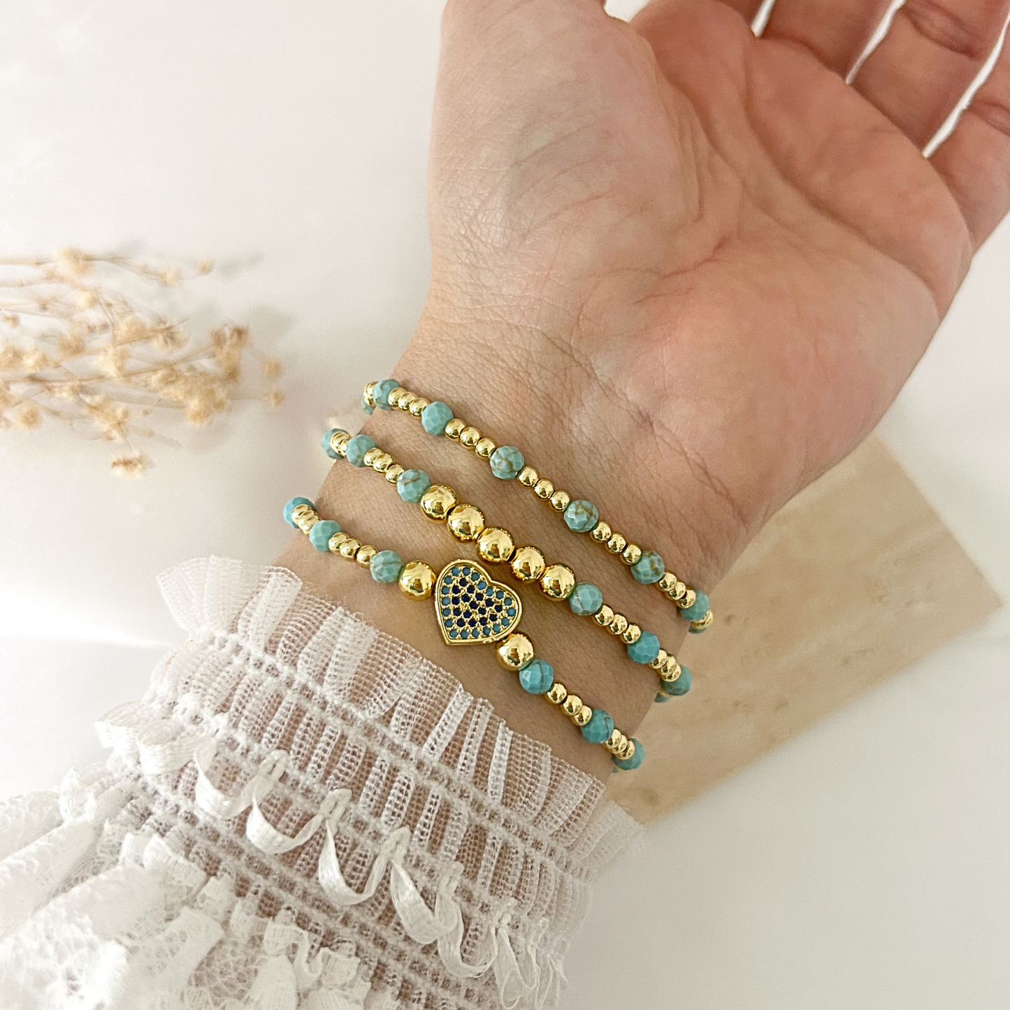 Turquoise Beaded Bracelet Stack — Everyday Jewelry