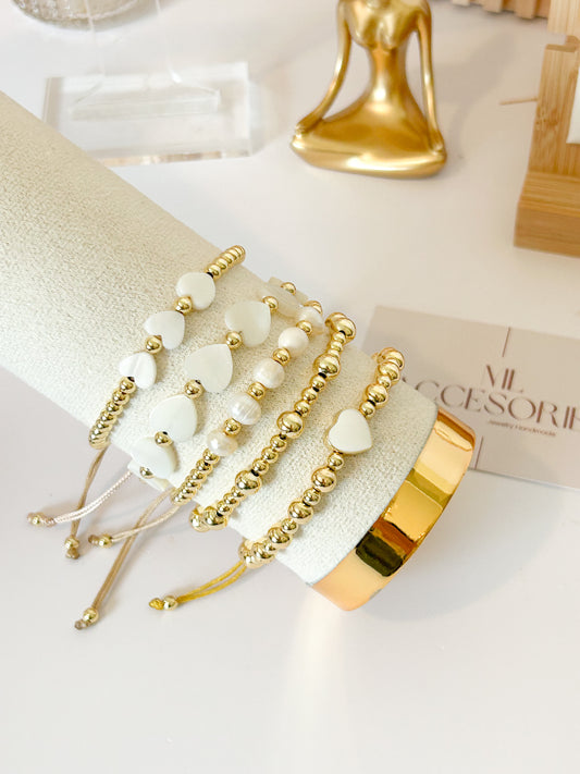 Sofia Bracelet Stack – Gold Beaded Everyday Jewelry Gift