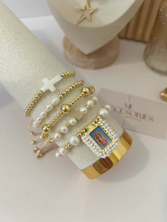 Pure Faith Pearl Bracelet Stack – Everyday Gift