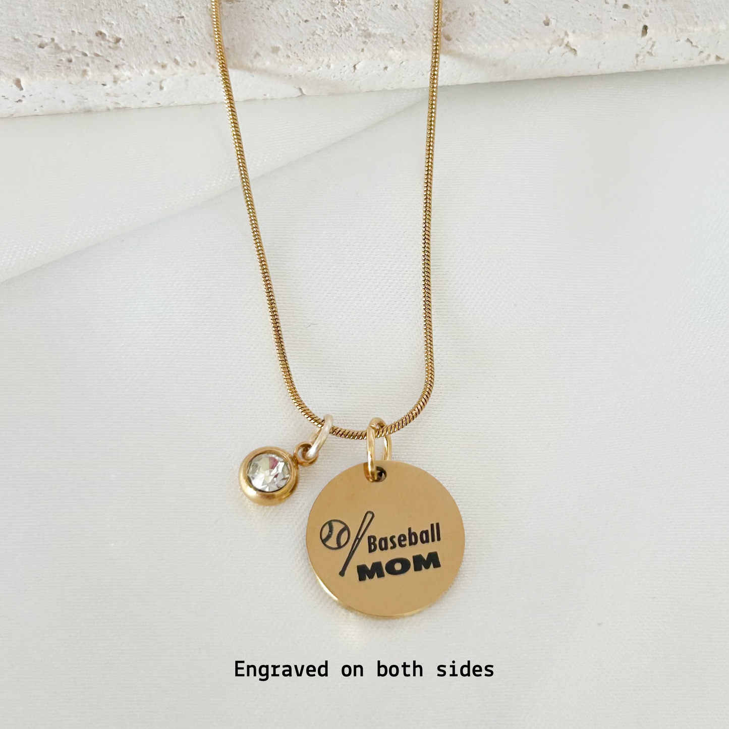 baseball mom necklace personalized mom gift gold engraved