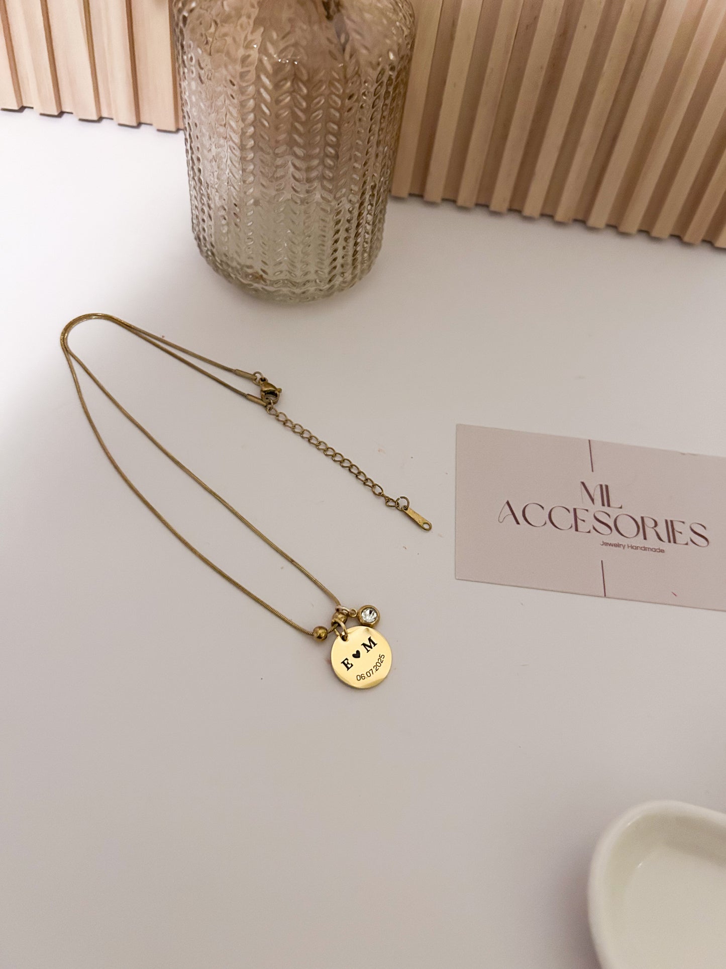 Personalized Initials Disc Necklace – Custom Meaningful Gift for Her