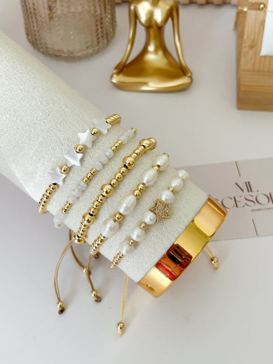 Pearl Star Bracelet Stack – Everyday Gift