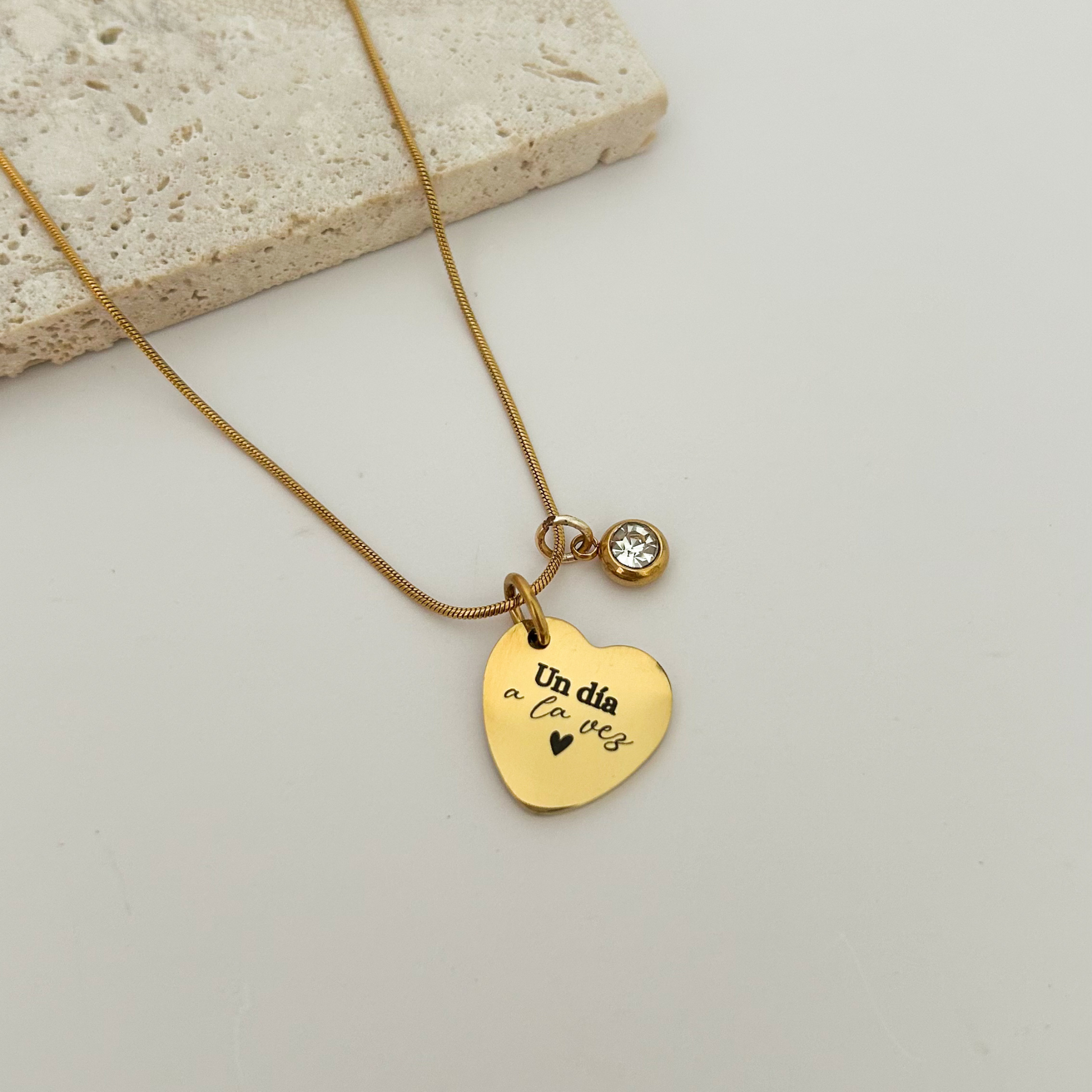 personalized engraved heart necklace custom message gold jewelry gift