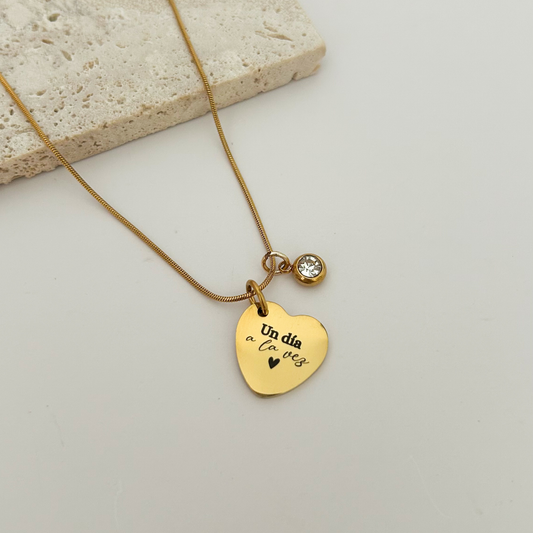 personalized engraved heart necklace custom message gold jewelry gift