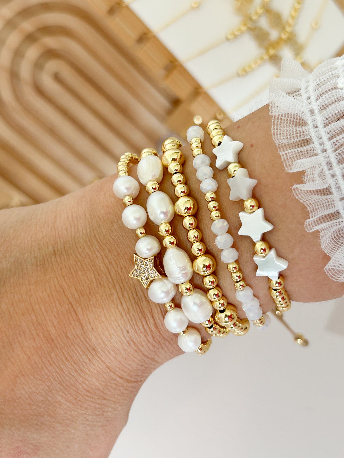 Pearl Star Bracelet Stack – Everyday Gift