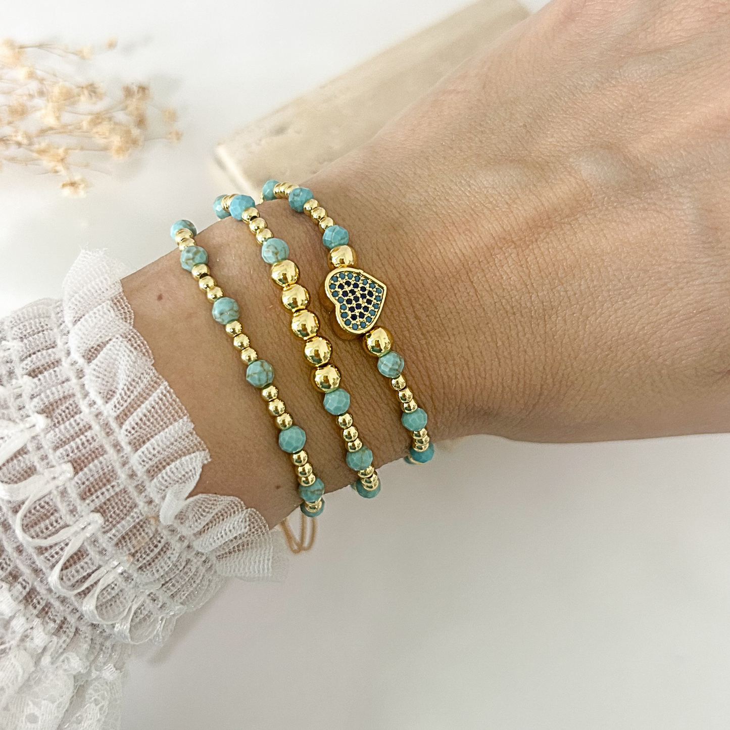 Turquoise Beaded Bracelet Stack — Everyday Jewelry