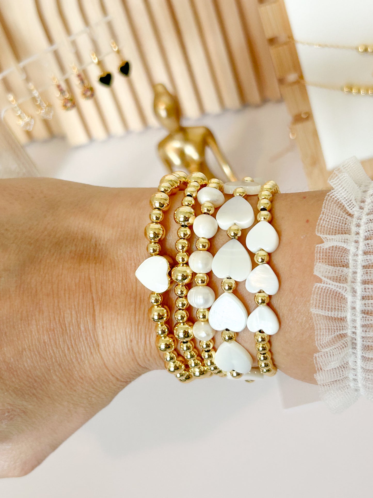 Sofia Bracelet Stack – Gold Beaded Everyday Jewelry Gift