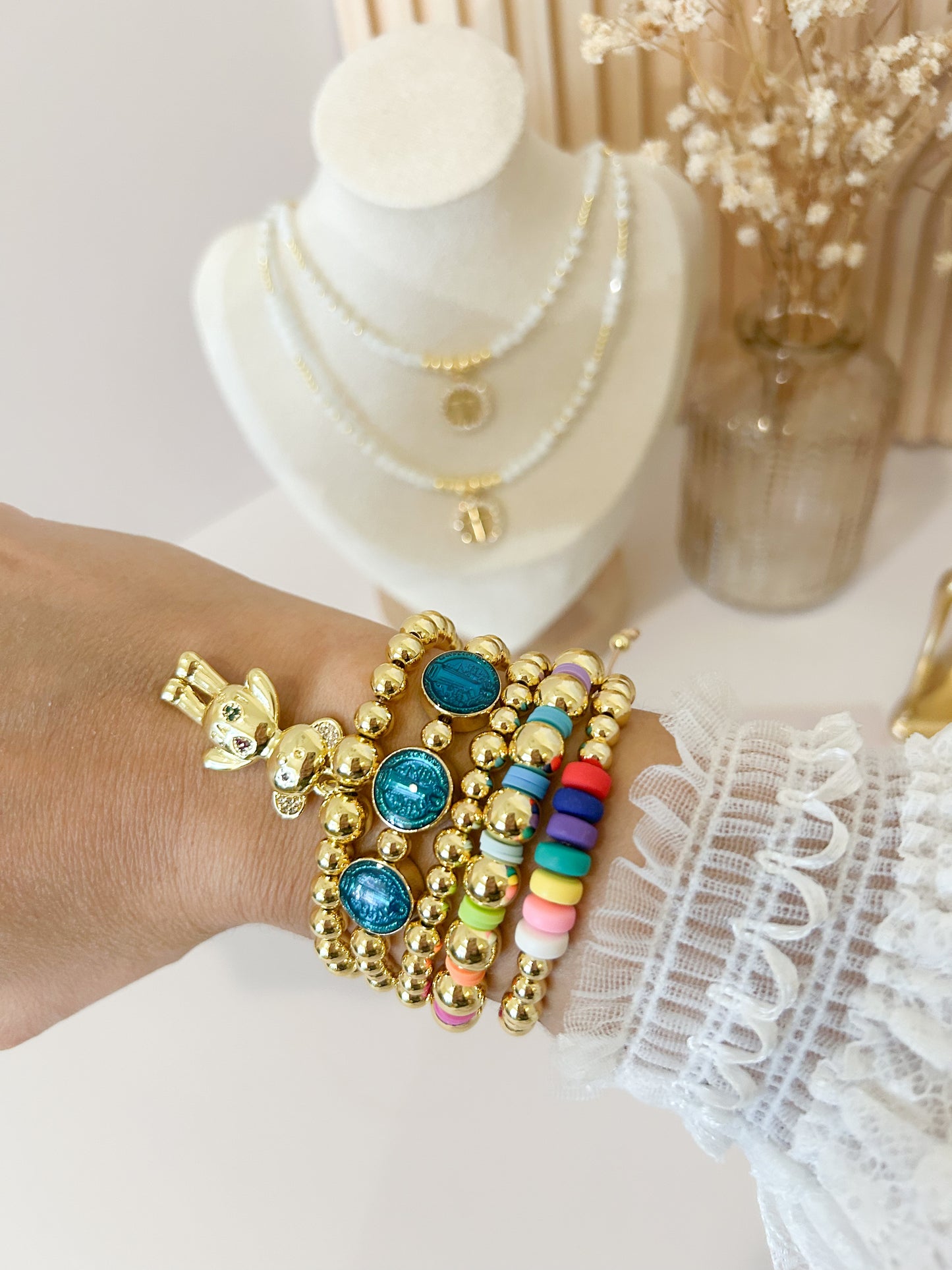 Colorful Charm Bracelet Stack – Everyday Gift