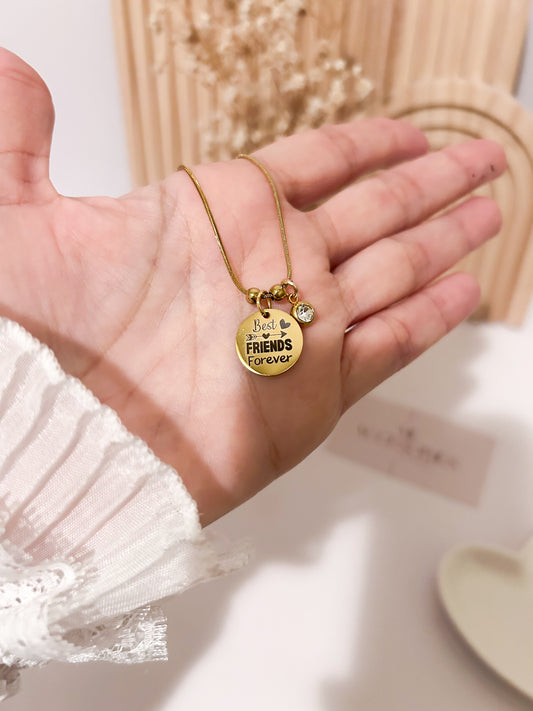 Best Friends Forever Disc Necklace – Meaningful Gift for Her