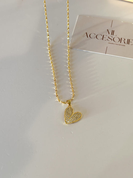 Aurora Heart Necklace – Minimal Gold Heart Necklace Gift for Wome