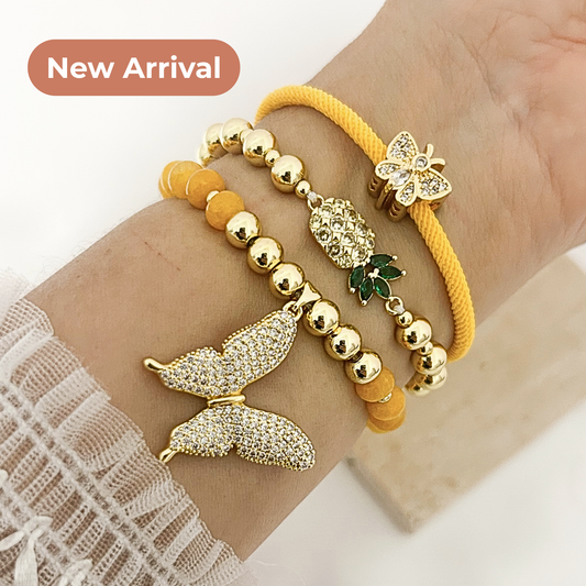 Everyday Joy Bracelet | Yellow Butterfly & Pineapple