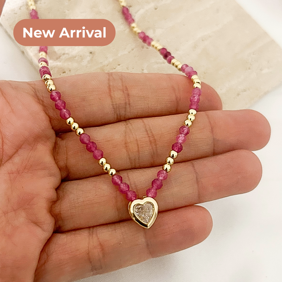 Pink Tourmaline Heart Choker | Everyday Love